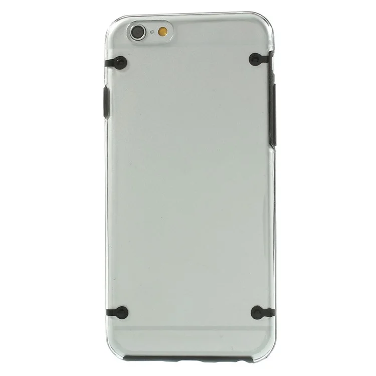 Black TPU Edges + Back Clear Plastic Hybrid Case for iPhone 6 4.7 inch