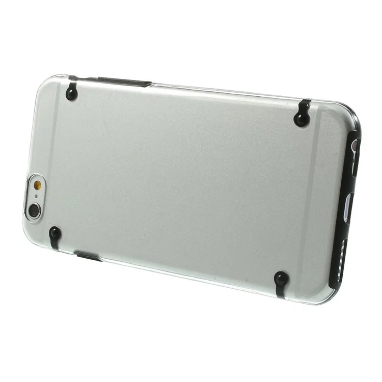 Black TPU Edges + Back Clear Plastic Hybrid Case for iPhone 6 4.7 inch