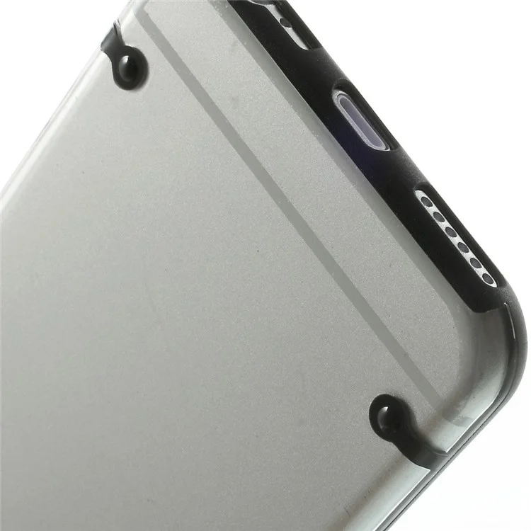 Black TPU Edges + Back Clear Plastic Hybrid Case for iPhone 6 4.7 inch