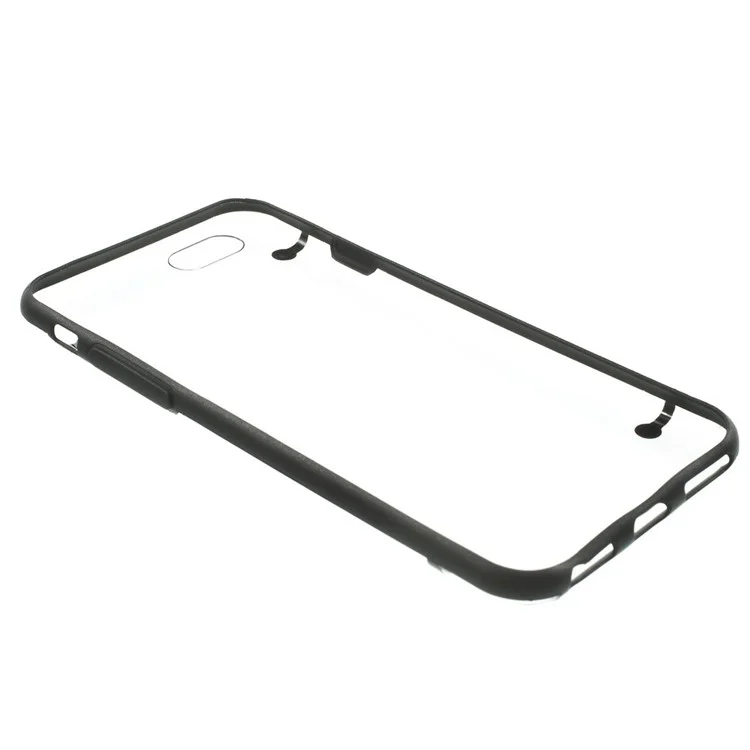 Black TPU Edges + Back Clear Plastic Hybrid Case for iPhone 6 4.7 inch