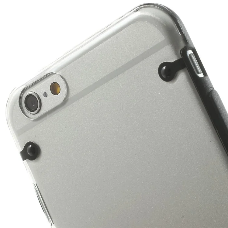 Black TPU Edges + Back Clear Plastic Hybrid Case for iPhone 6 4.7 inch