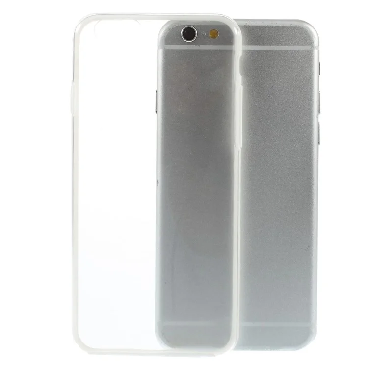 White TPU Edges + Back Clear Plastic Hybrid Shell for iPhone 6 4.7 inch