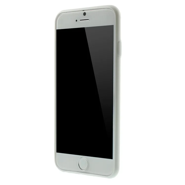White TPU Edges + Back Clear Plastic Hybrid Shell for iPhone 6 4.7 inch