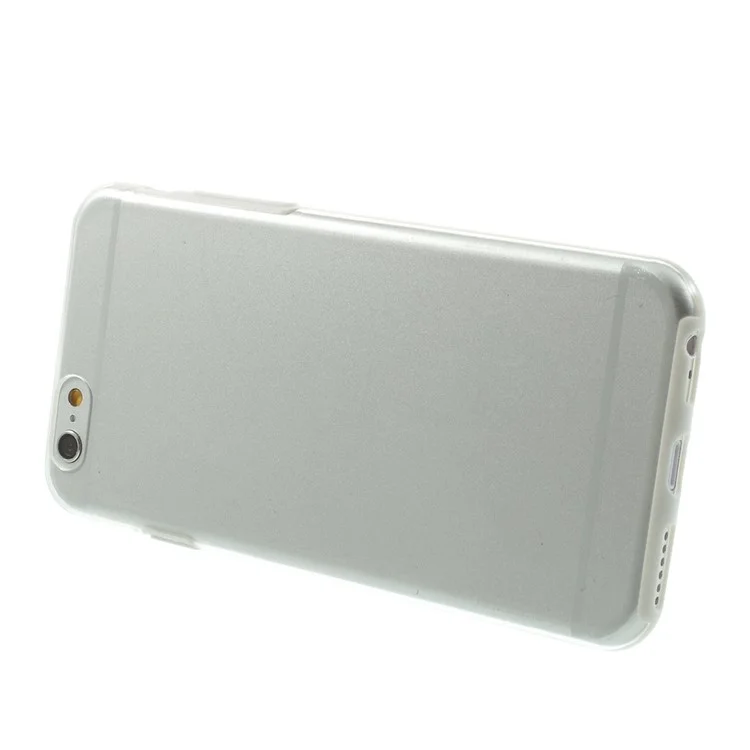 White TPU Edges + Back Clear Plastic Hybrid Shell for iPhone 6 4.7 inch