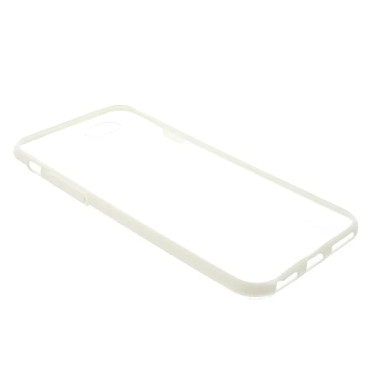 White TPU Edges + Back Clear Plastic Hybrid Shell for iPhone 6 4.7 inch