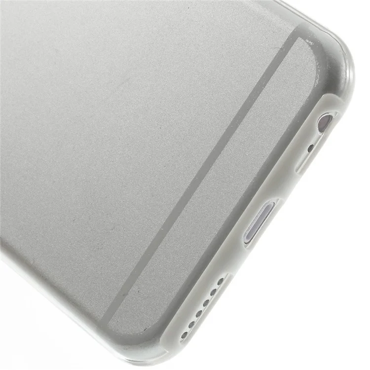 White TPU Edges + Back Clear Plastic Hybrid Shell for iPhone 6 4.7 inch