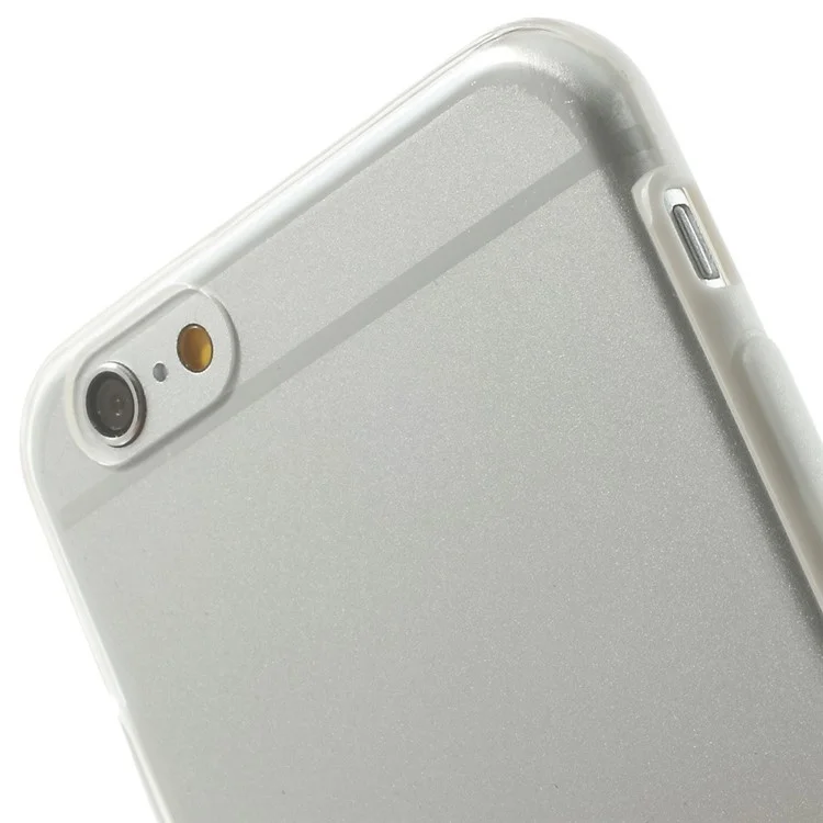 White TPU Edges + Back Clear Plastic Hybrid Shell for iPhone 6 4.7 inch
