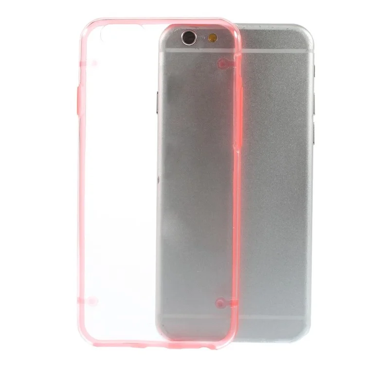 Red TPU Edges + Clear Back Plastic Protective Case for iPhone 6 4.7 inch