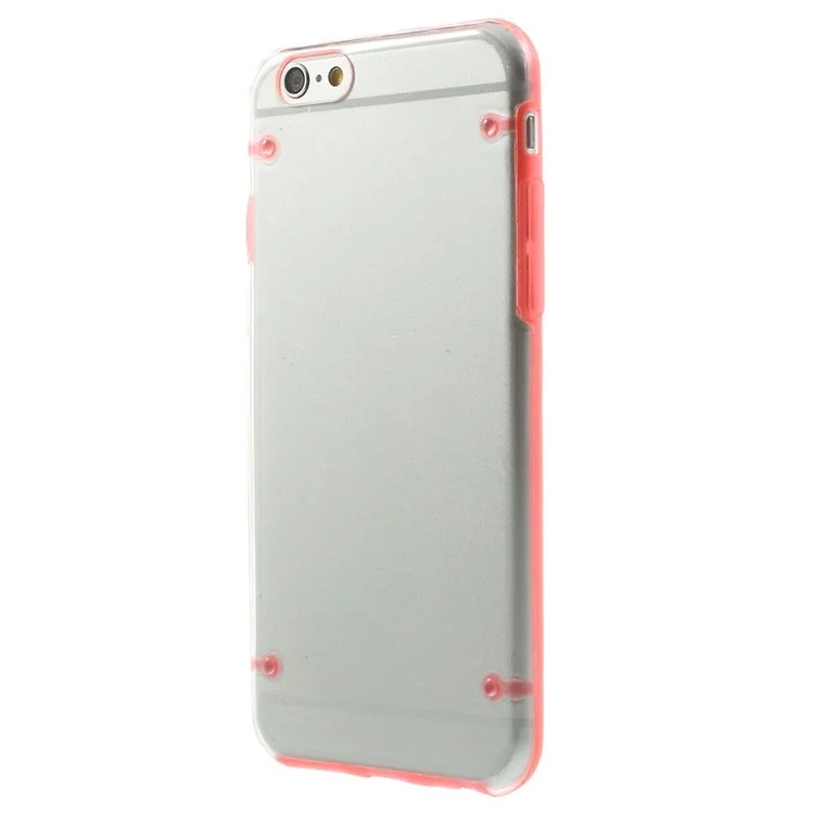 Red TPU Edges + Clear Back Plastic Protective Case for iPhone 6 4.7 inch