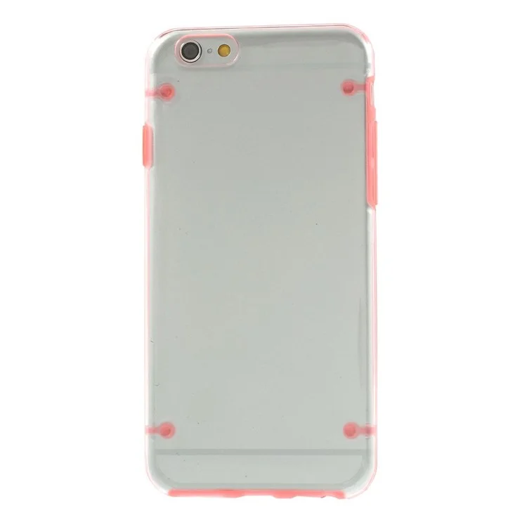 Red TPU Edges + Clear Back Plastic Protective Case for iPhone 6 4.7 inch