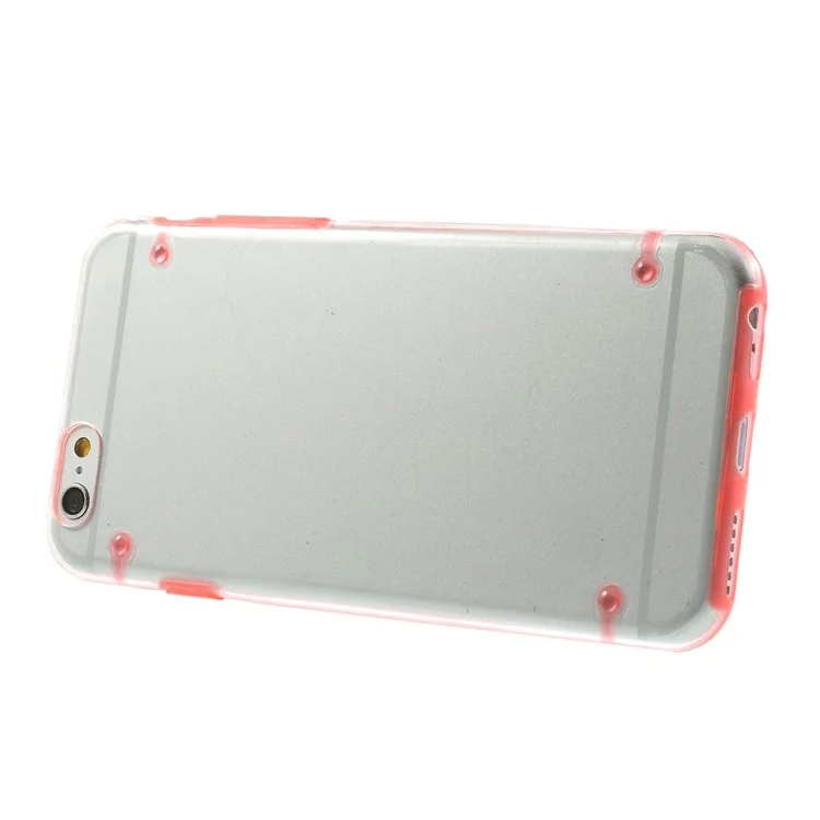 Red TPU Edges + Clear Back Plastic Protective Case for iPhone 6 4.7 inch