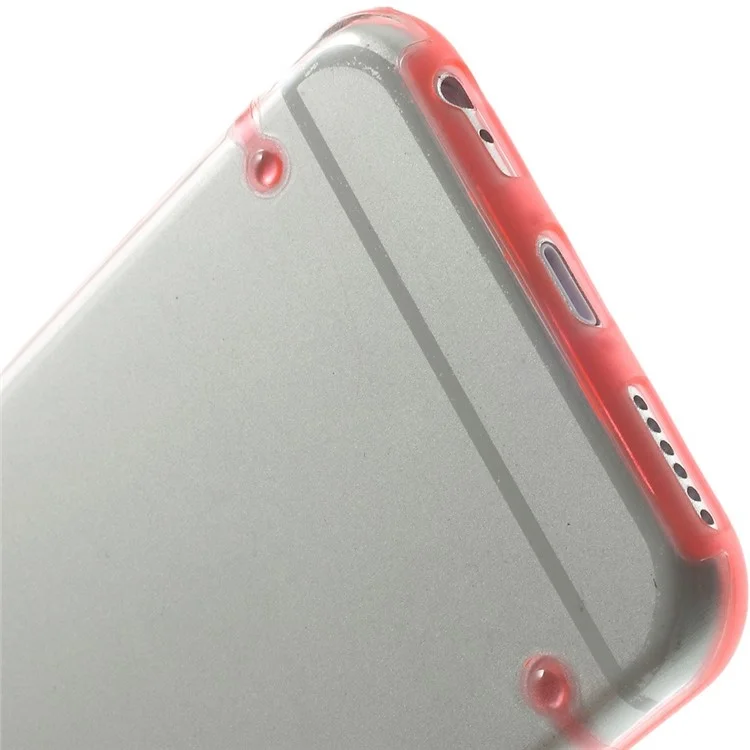 Red TPU Edges + Clear Back Plastic Protective Case for iPhone 6 4.7 inch