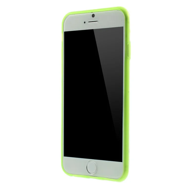Green TPU Edges + Clear Back Plastic Protective Cover for iPhone 6 4.7 inch