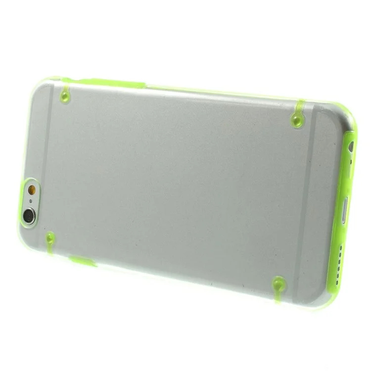 Green TPU Edges + Clear Back Plastic Protective Cover for iPhone 6 4.7 inch