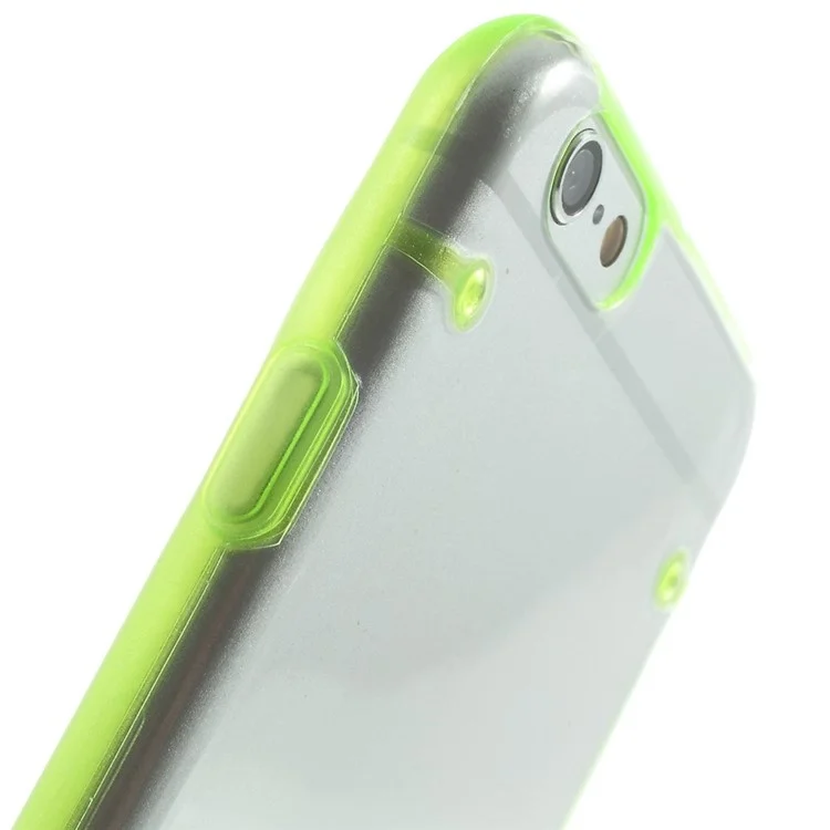 Green TPU Edges + Clear Back Plastic Protective Cover for iPhone 6 4.7 inch
