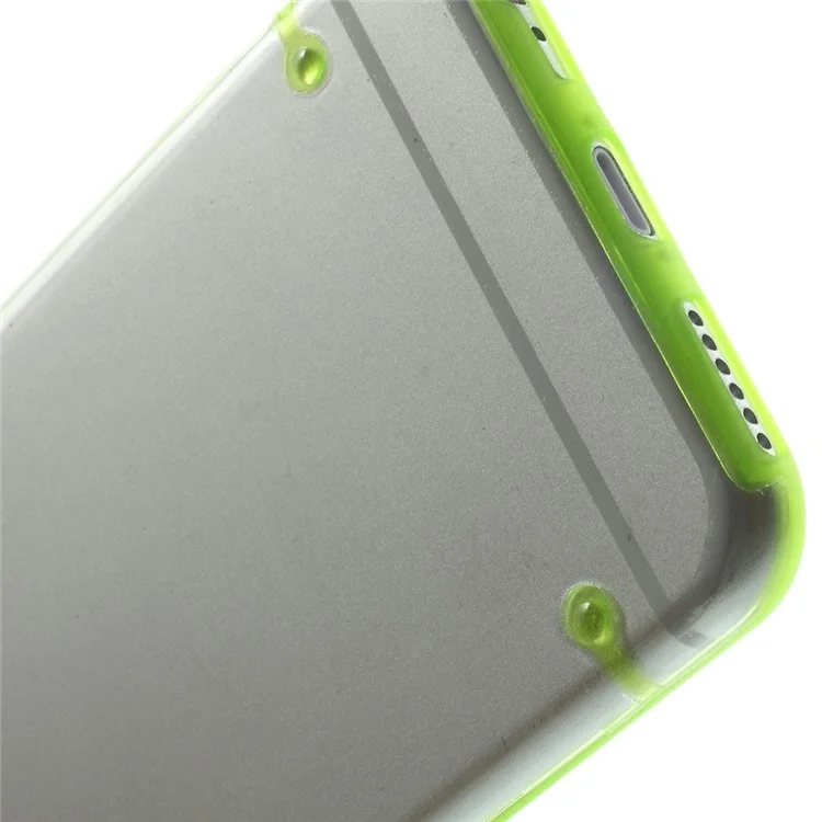 Green TPU Edges + Clear Back Plastic Protective Cover for iPhone 6 4.7 inch