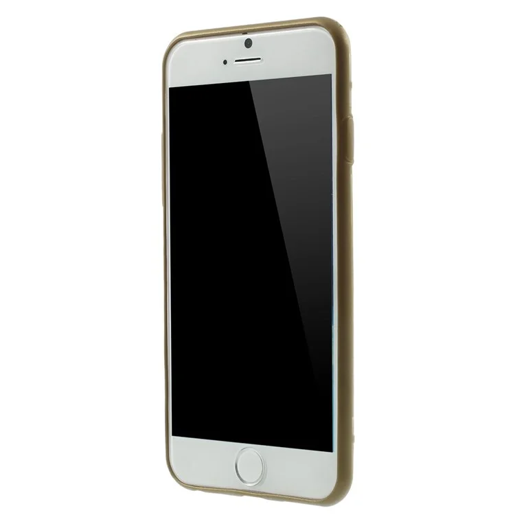 Brown TPU Edges + Back Clear Plastic Cover Case for iPhone 6 4.7 inch