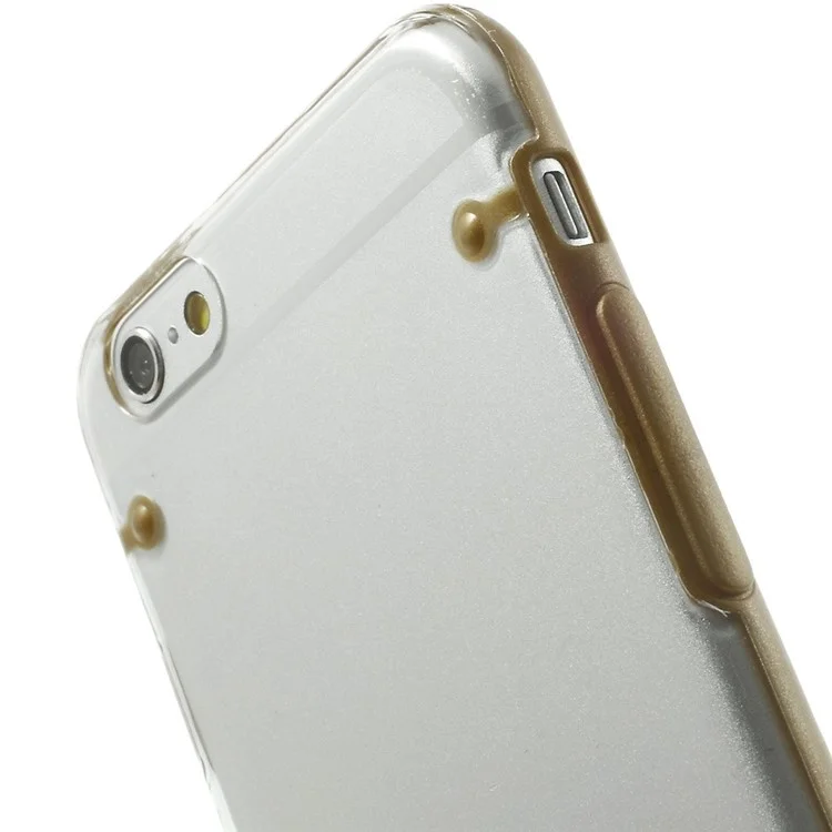 Brown TPU Edges + Back Clear Plastic Cover Case for iPhone 6 4.7 inch