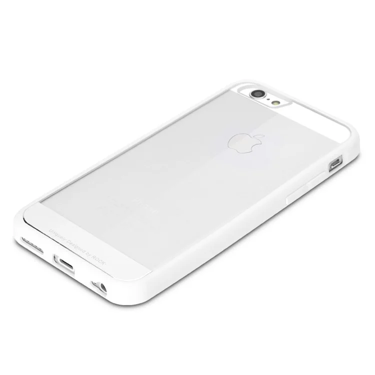 Rock Bright Series Transparent PC + TPU Edges Hybrid Case for iPhone 6 4.7 inch - White