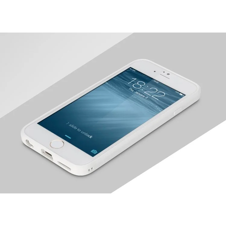 Rock Bright Series Transparent PC + TPU Edges Hybrid Case for iPhone 6 4.7 inch - White