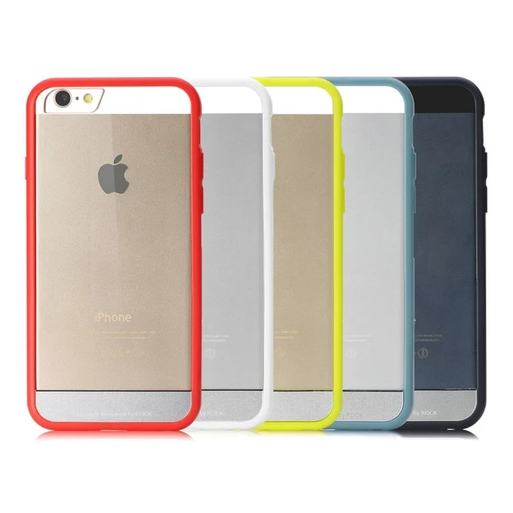 Rock Bright Series Transparent PC + TPU Edges Hybrid Case for iPhone 6 4.7 inch - White