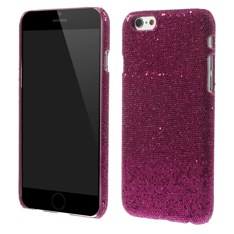 Glittery Sequins Leather Coated Hard Case Shell for iPhone 6 4.7 inch - Rose