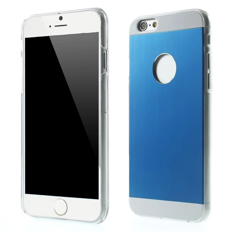 Blue Brushed Aluminum Skin Hard Case Accessory for iPhone 6 4.7 inch