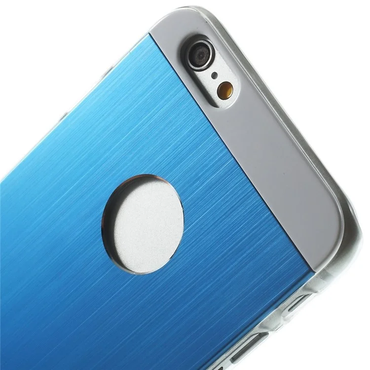 Blue Brushed Aluminum Skin Hard Case Accessory for iPhone 6 4.7 inch