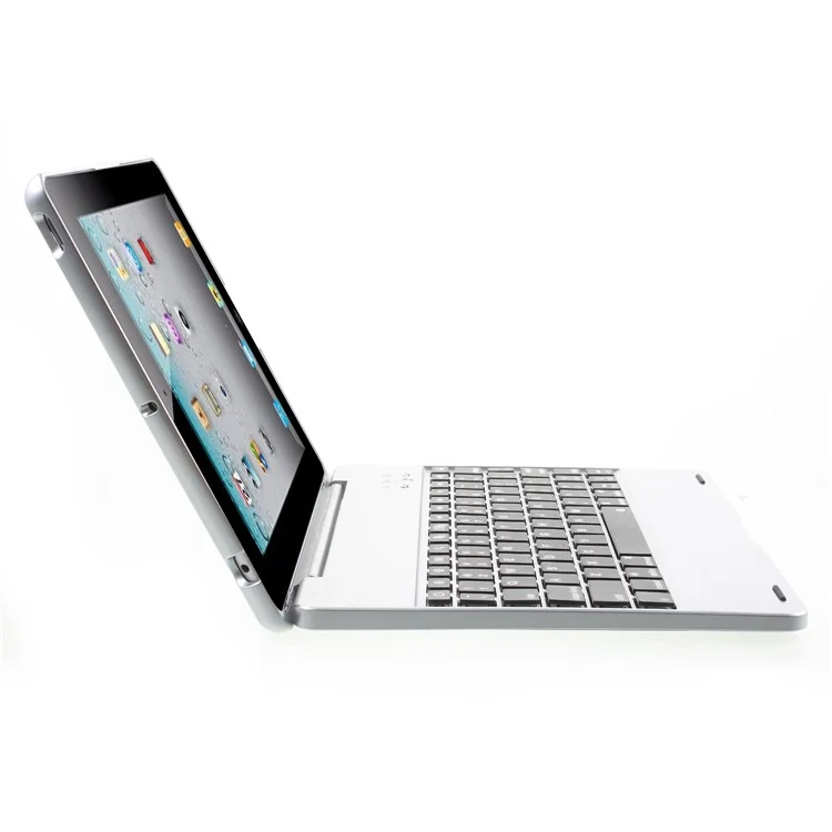 Lastest Wireless Bluetooth Keyboard Plastic Case for iPad 2 3 4 - Silver