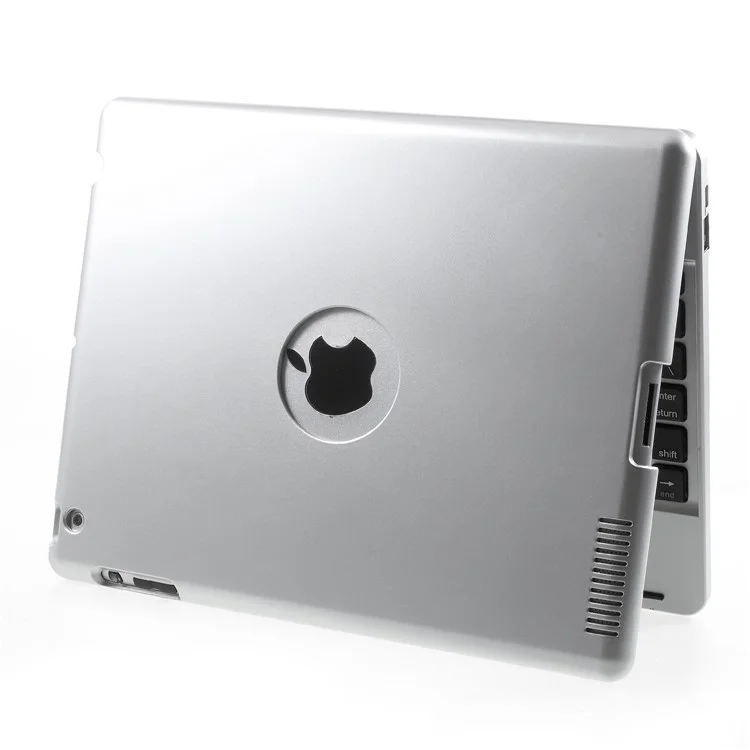 Lastest Wireless Bluetooth Keyboard Plastic Case for iPad 2 3 4 - Silver