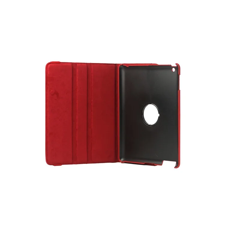 360 Degree Rotating New iPad 2 3 4 Leather Case Cover with Stand - Red