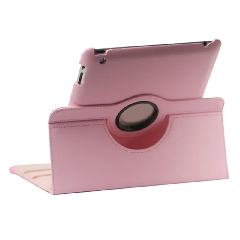 360 Degree Rotating New iPad 2 3 4 Leather Case Cover with Stand - Pink