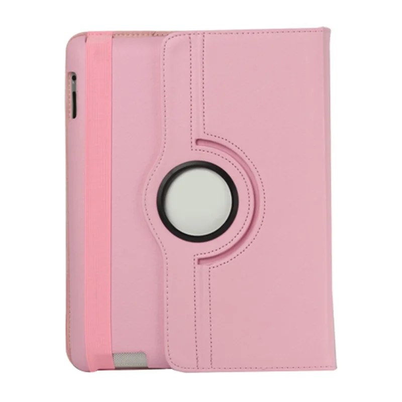 360 Degree Rotating New iPad 2 3 4 Leather Case Cover with Stand - Pink