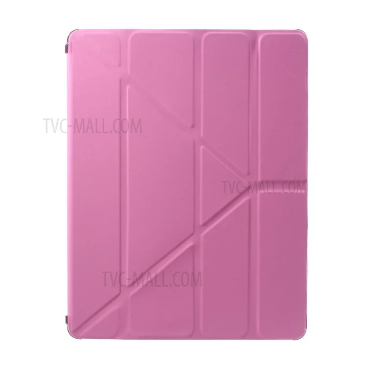 Pink Slim PU Leather Smart Cover with Back Hard Plastic Case for iPad 2 / 3 / 4
