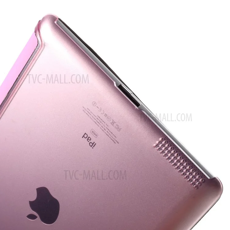 Pink Slim PU Leather Smart Cover with Back Hard Plastic Case for iPad 2 / 3 / 4