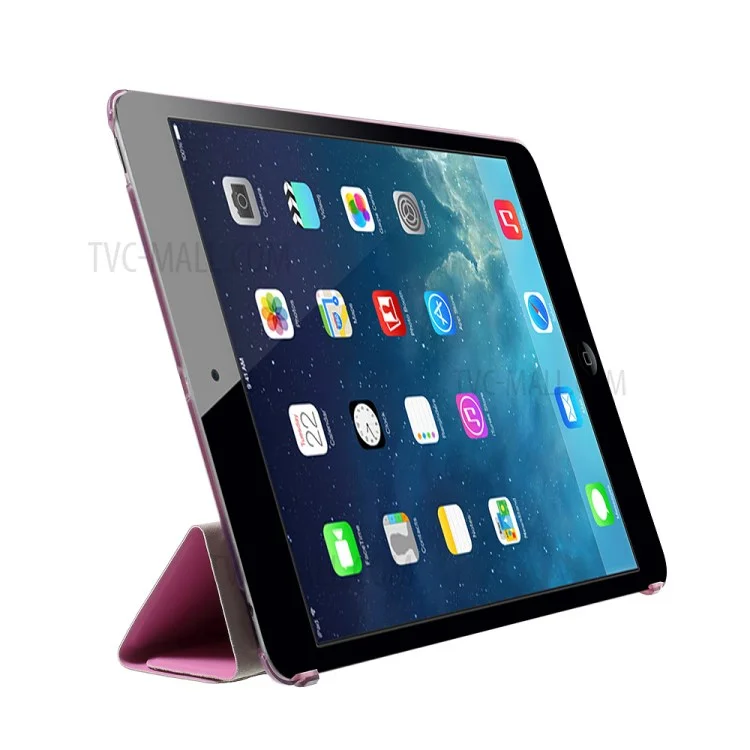 Pink Slim PU Leather Smart Cover with Back Hard Plastic Case for iPad 2 / 3 / 4