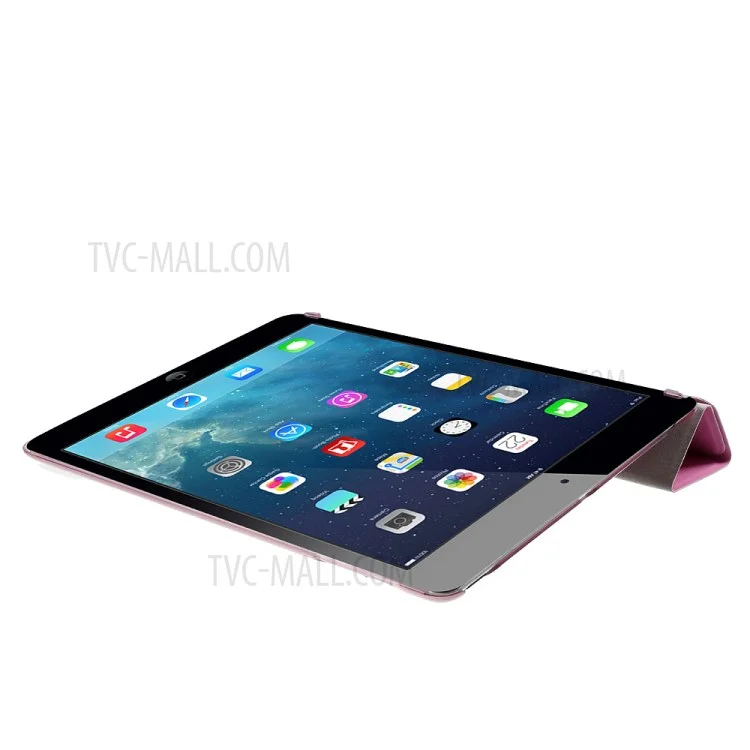 Pink Slim PU Leather Smart Cover with Back Hard Plastic Case for iPad 2 / 3 / 4