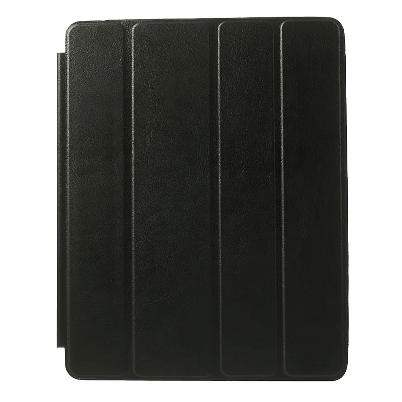 Four-fold Leather Smart Case for iPad 2 3 4 w/ 2-way Kickstand - Black