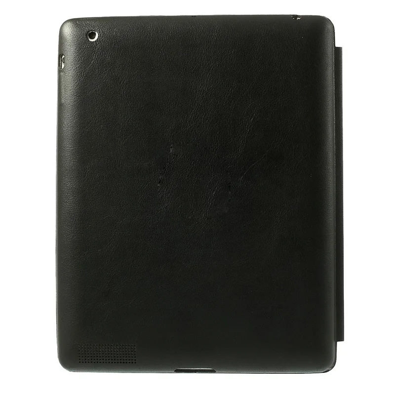 Four-fold Leather Smart Case for iPad 2 3 4 w/ 2-way Kickstand - Black
