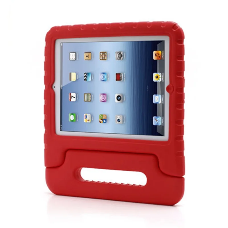 Portable Kids Eco-friendly EVA Foam Case with Handle & Stand for iPad 2 / 3 / 4 - Red