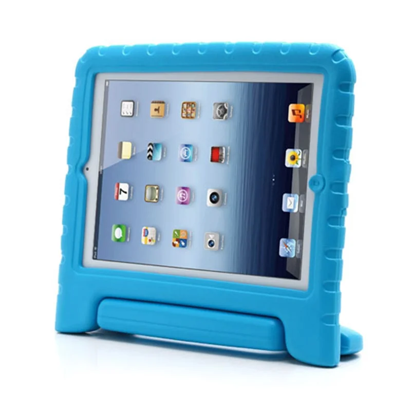 Portable Kids Eco-friendly EVA Foam Case Shell with Handle & Stand for iPad 2 / 3 / 4 - Blue