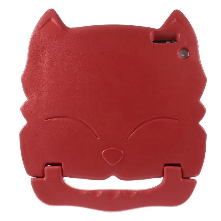 For iPad 2 3 4 Fox Pattern Portable Kids EVA Foam Stand Protective Cover - Red