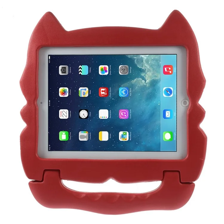 For iPad 2 3 4 Fox Pattern Portable Kids EVA Foam Stand Protective Cover - Red