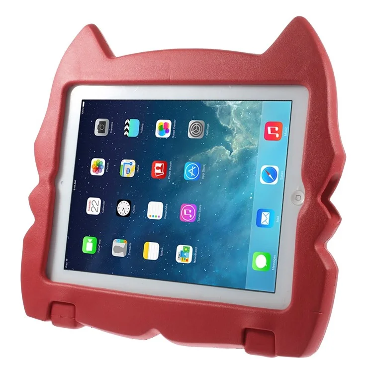 For iPad 2 3 4 Fox Pattern Portable Kids EVA Foam Stand Protective Cover - Red