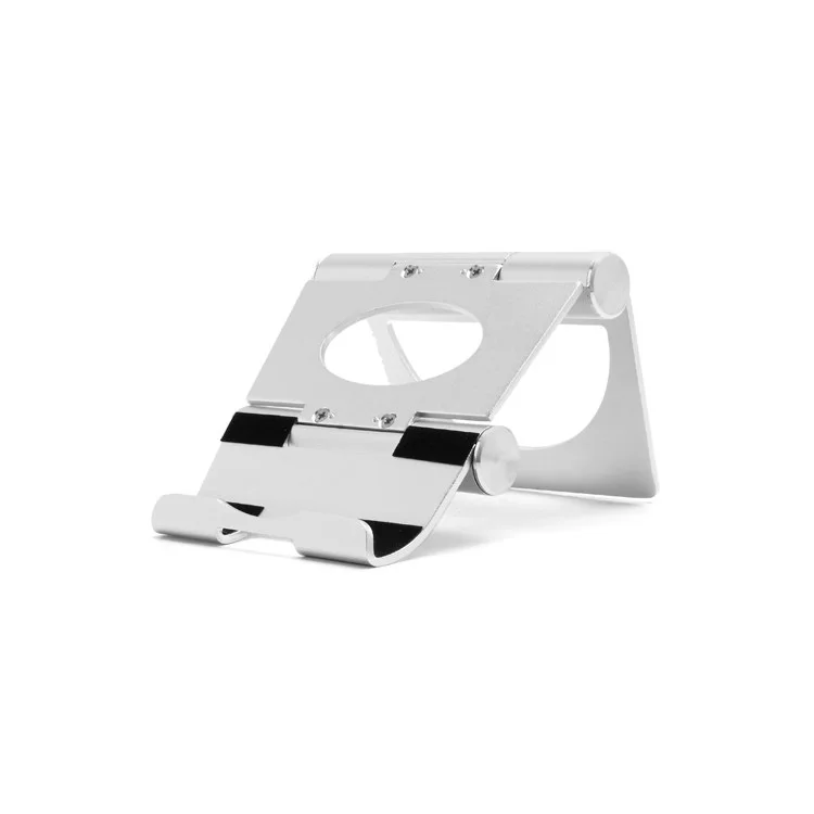 Solid Aluminum Folding Pivot Stand Holder for Apple iPad / Tablet PC / Cell Phone - Silver