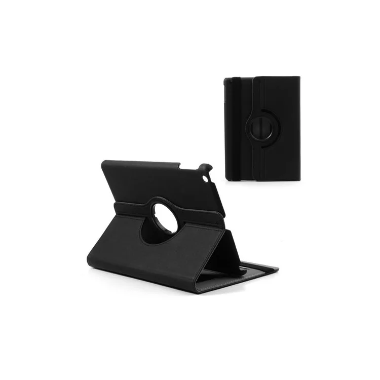 Black 360 Degree Rotating Cloth Leather Case w/ Stand for iPad Air