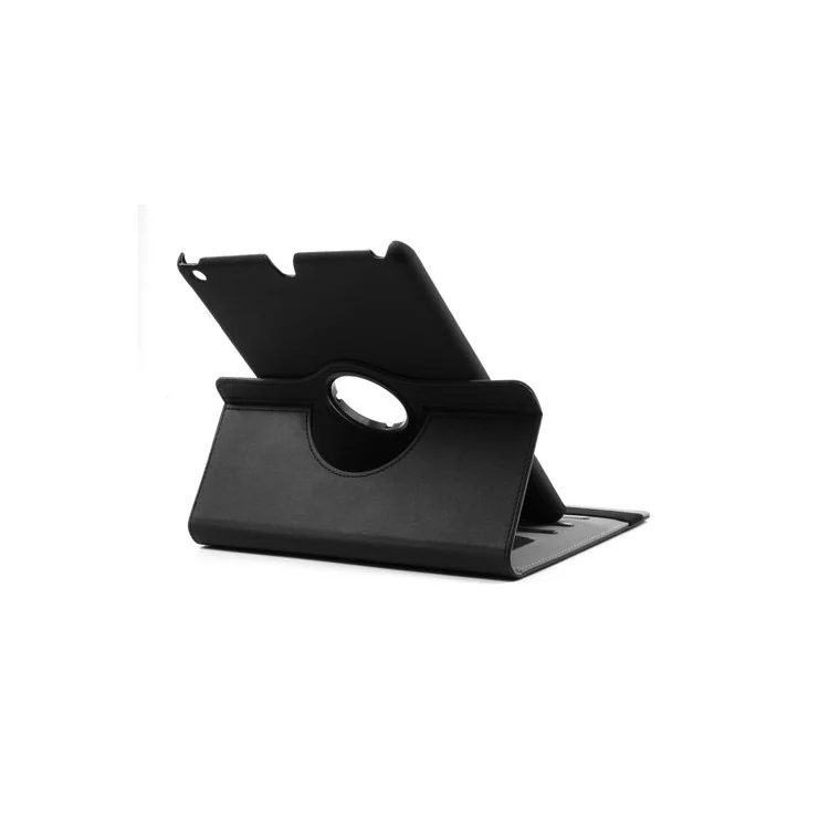 Black 360 Degree Rotating Cloth Leather Case w/ Stand for iPad Air