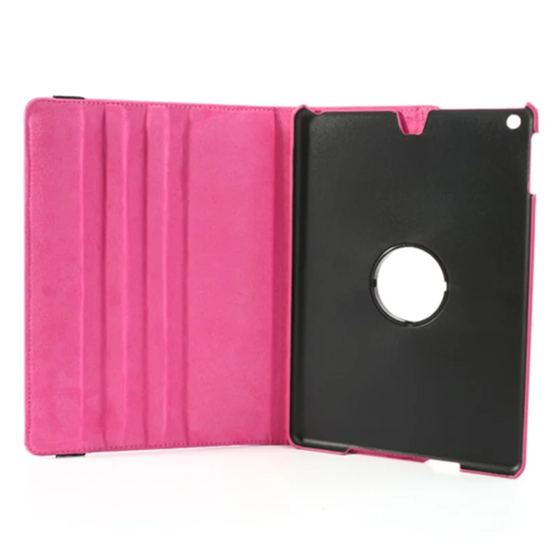 360 Degree Rotating Litchi Leather Stand Cover for iPad Air - Rose
