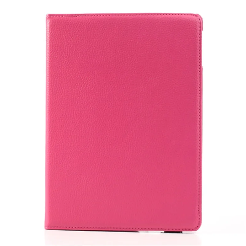 360 Degree Rotating Litchi Leather Stand Cover for iPad Air - Rose