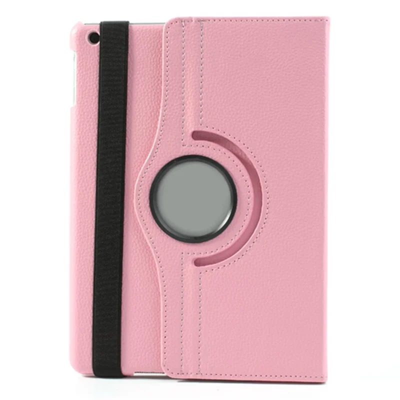 360 Degree Rotating Litchi Leather Protective Case for iPad Air - Pink